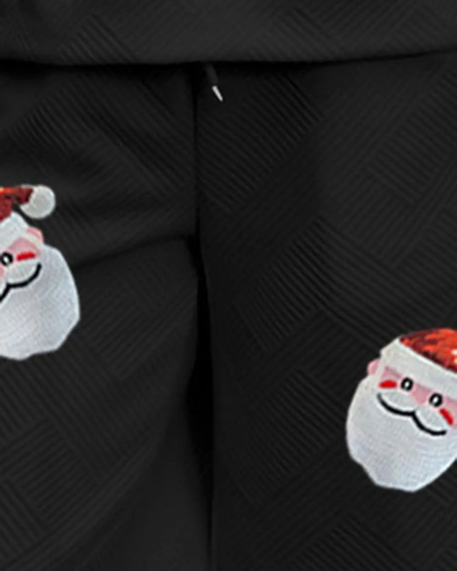 Santa Sequin Round Neck Top and Pants Set