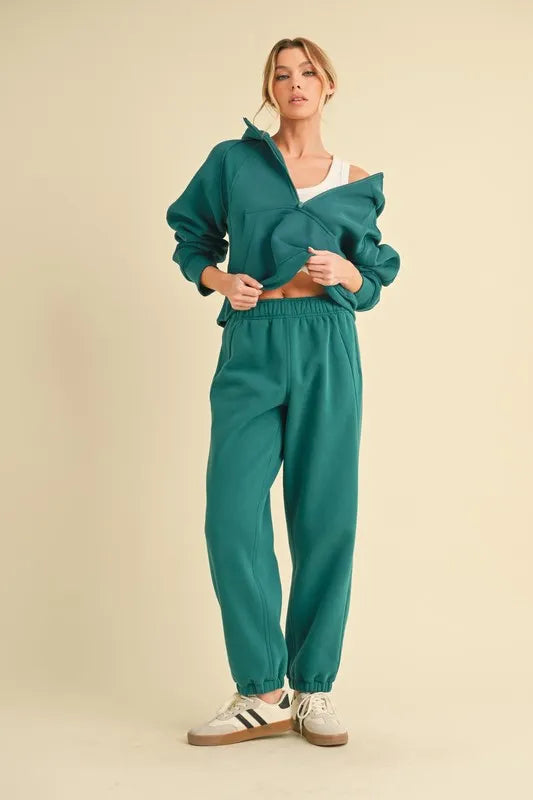 Aemi+Co Drawstring Elastic Waist Joggers 