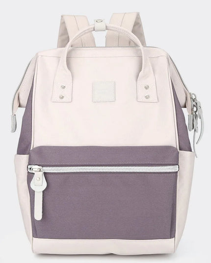 Himawari Water Resistant Canvas Backpack Bag with Side Pockets Pink Mauve One Size