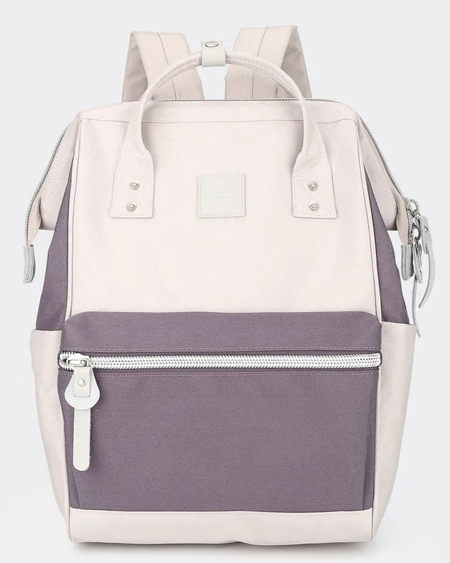 Himawari Water Resistant Canvas Backpack Bag with Side Pockets Pink Mauve One Size