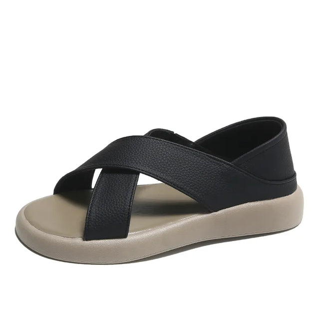 Crossover Platform Comfort Sandals