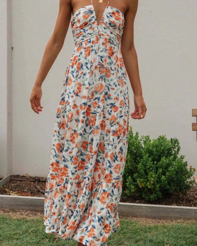 Printed Halter Neck Cami Dress