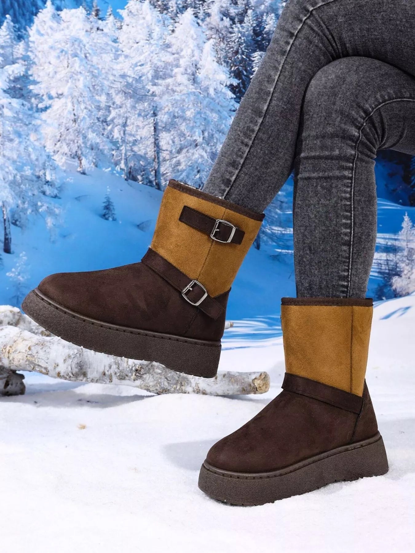 Round Toe Platform Boots