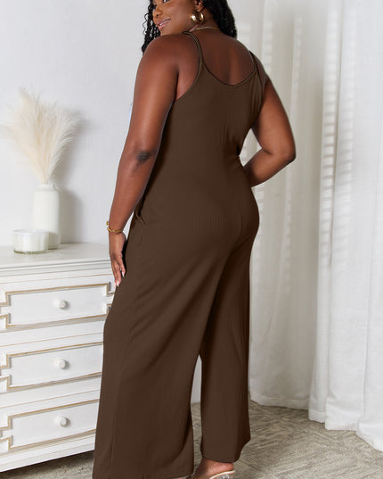 Basic Bae Full Size Spaghetti Strap V-Neck Jumpsuit