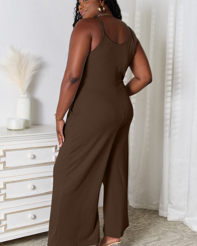 Basic Bae Full Size Spaghetti Strap V-Neck Jumpsuit