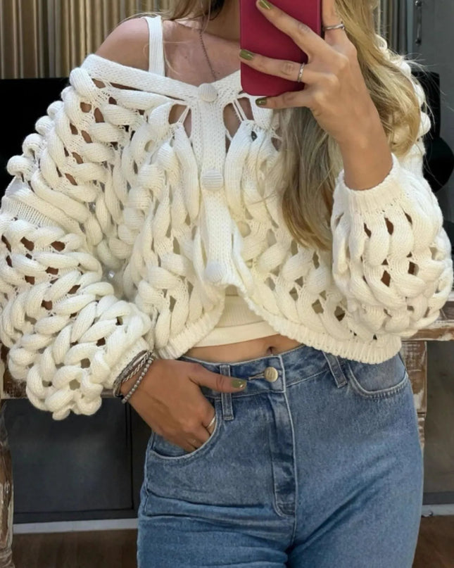 Crochet Button Up Cardigan