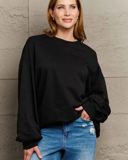Full Size Round Neck Long Sleeve Sweatshirt