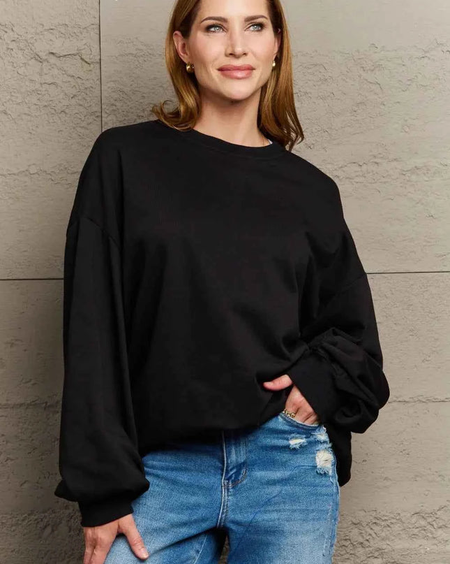 Full Size Round Neck Long Sleeve Sweatshirt