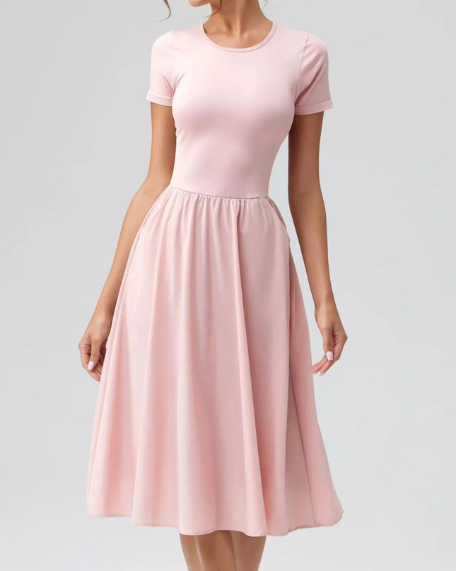 Round Neck Short Sleeve Dress