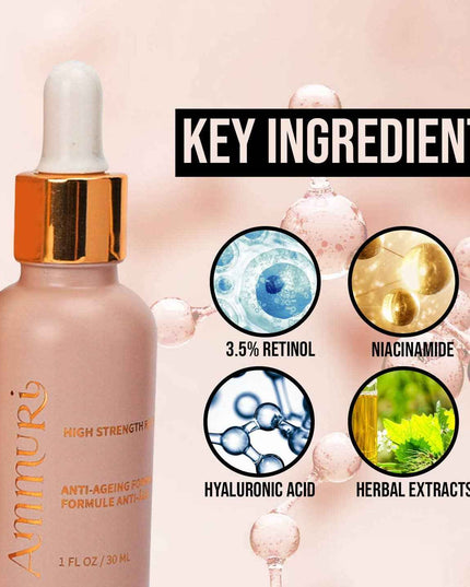 High Strength Retinol 3.5% Serum, Face Lift Cell Renew Retinol Serum, Age Perfect Anti-Oxidant Anti Aging Face Serum - Unisex Skin Care Acne Formula - 30ml