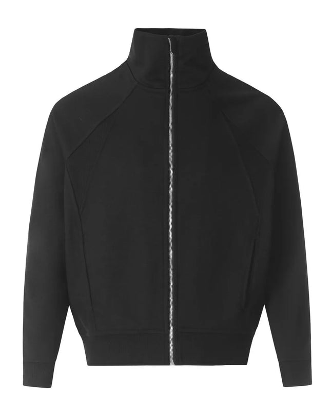 Men's Zip Up Stand Collar Jacket Black