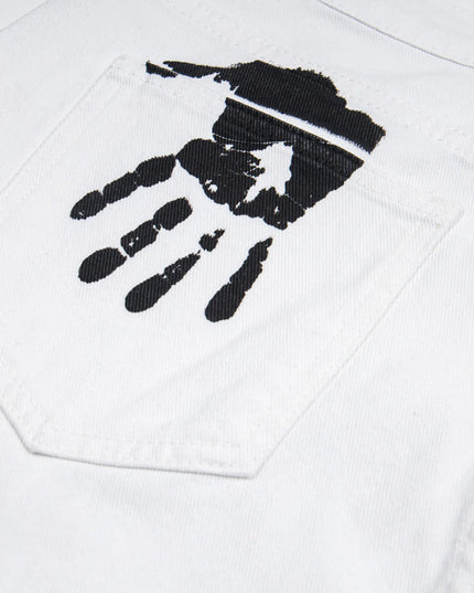 Men's Handprint Pattern Jeans