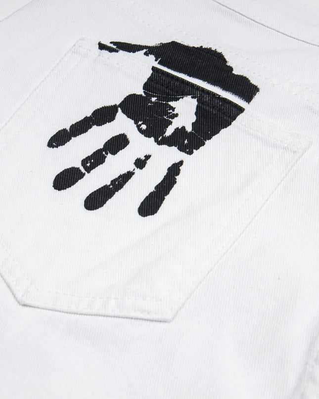 Men's Handprint Pattern Jeans
