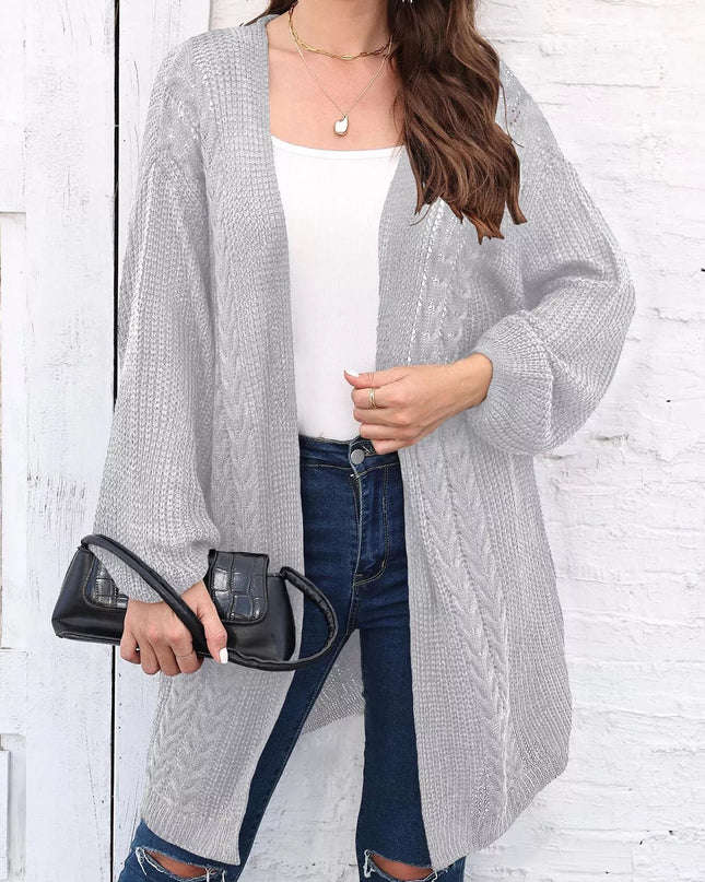 Open Front Long Sleeve Cardigan