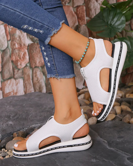 Mesh Open Toe Platform Sandals