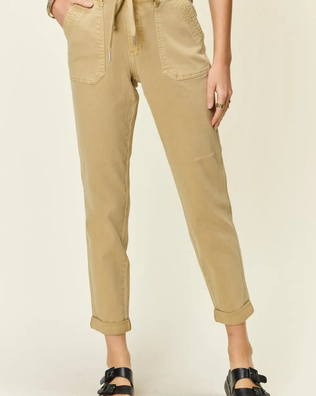Judy Blue Full Size High Waist Jogger Jeans Khaki
