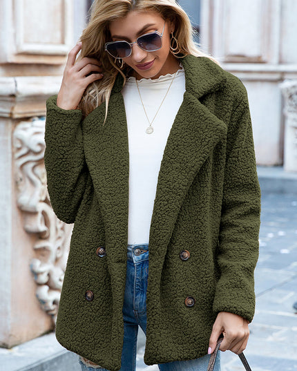 Ivy Lane Full Size Lapel Collar Sherpa Coat
