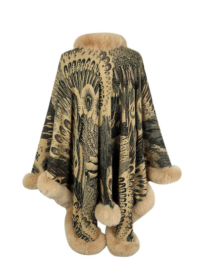 Printed Open Front Poncho