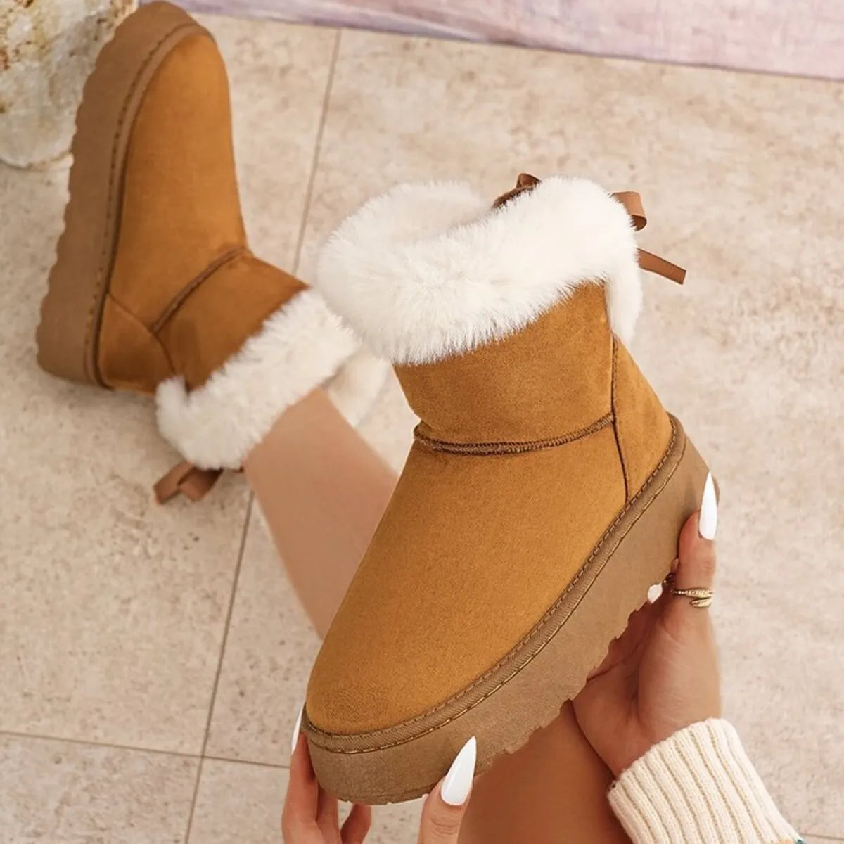 Round Toe Platform Boots