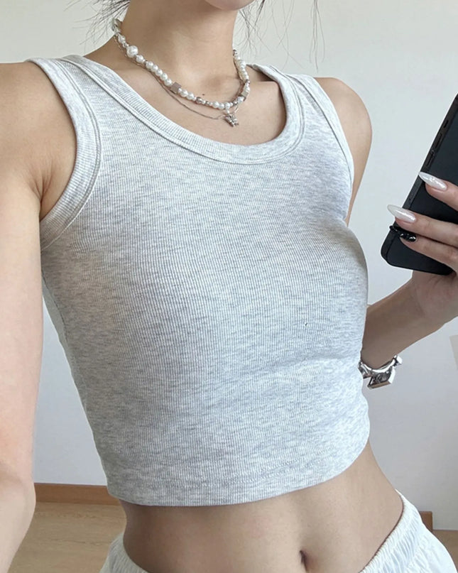 Ribbed Crop Tank Top