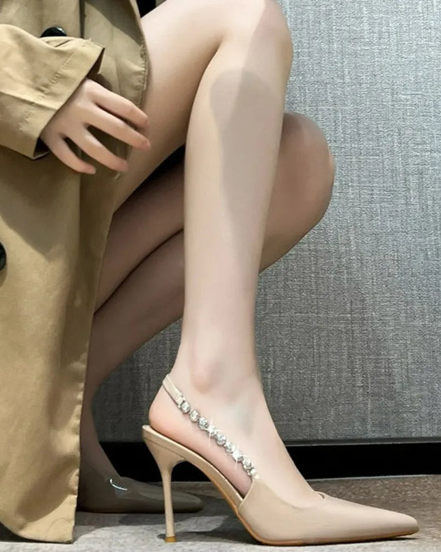 Point Toe Stiletto Slingback Pumps 