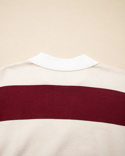Color Block Long Sleeve Knit Top