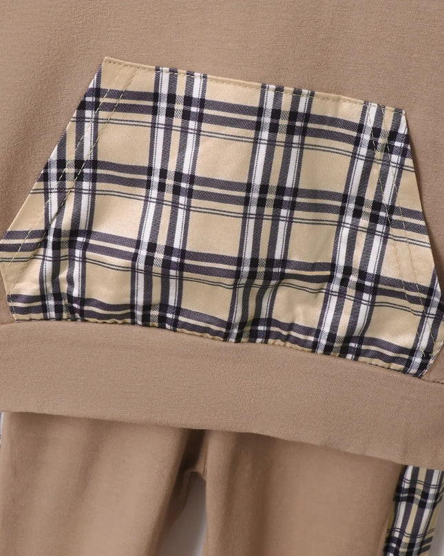 Children's Plaid Hoodie and pants Set