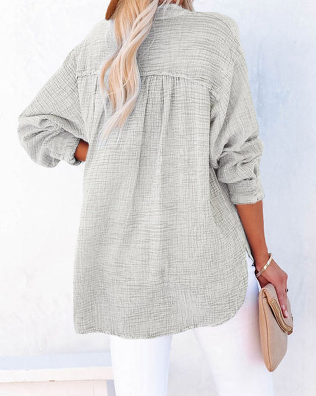 Buttoned Long Sleeve Blouse 