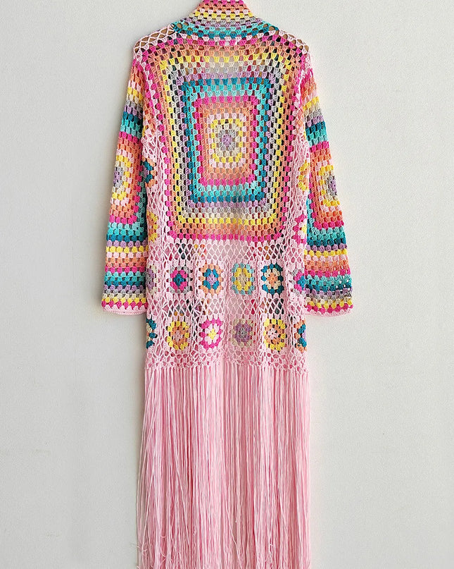 Fringe Tied Long Sleeve Cardigan