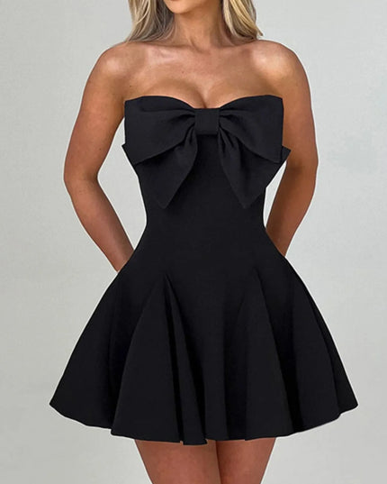 Bow Tube A-Line Mini Dress