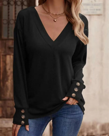 V-Neck Long Sleeve T-Shirt 