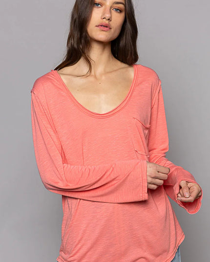 POL Chest Pocket Long Sleeve T-Shirt