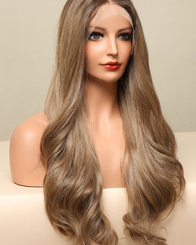 13*2" Lace Front Wigs Synthetic Long Wave 26" 150% Density in Golden Brown