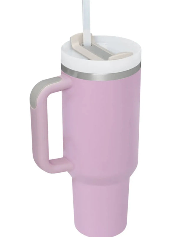 Stainless Steel Tumbler with Upgraded Handle and Straw Lilac One Size