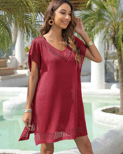 Crochet Trim Beach Cover Up Dress
