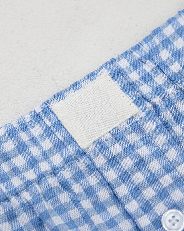 Plaid Gingham High Waist Shorts