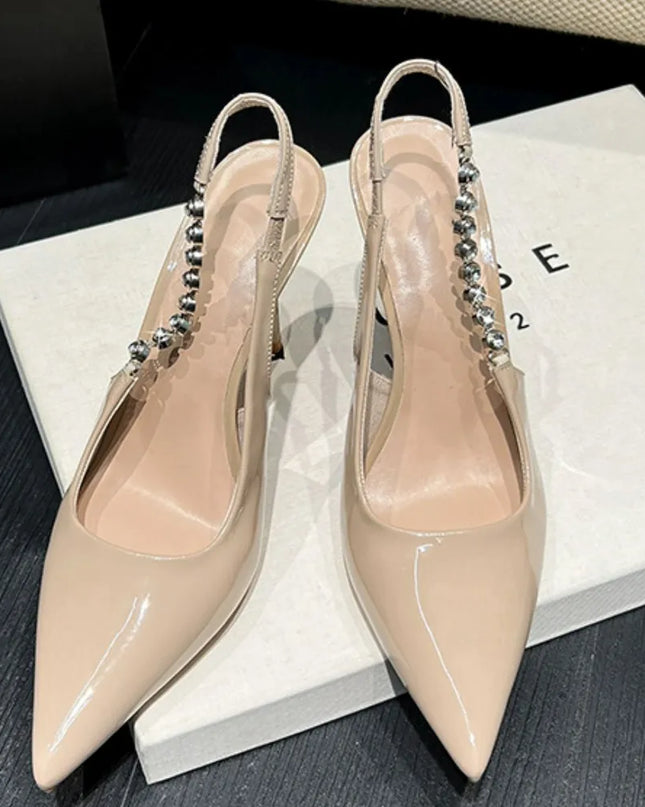Point Toe Stiletto Slingback Pumps 
