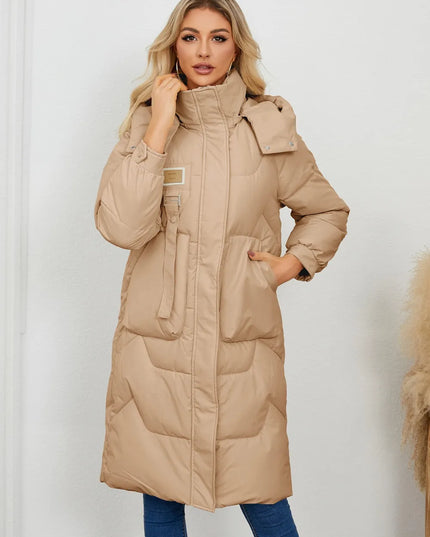 Long Sleeve Longline Hooded Winter Coat