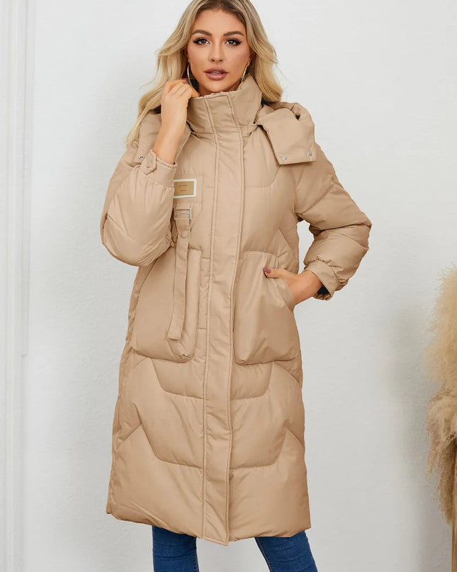 Long Sleeve Longline Hooded Winter Coat