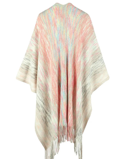 Heathered Fringe Hem Poncho