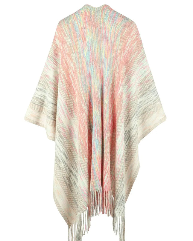 Heathered Fringe Hem Poncho
