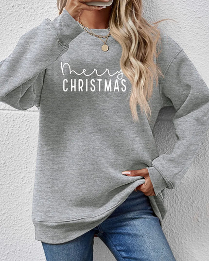 MERRY CHRISTMAS Dropped Shoulder Sweatshirt Charcoal