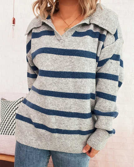 Striped Dropped Shoulder Sweater