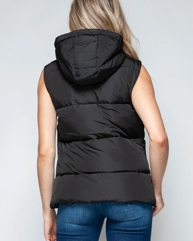 Snobbish Snap and Zip Closure Hooded Vest