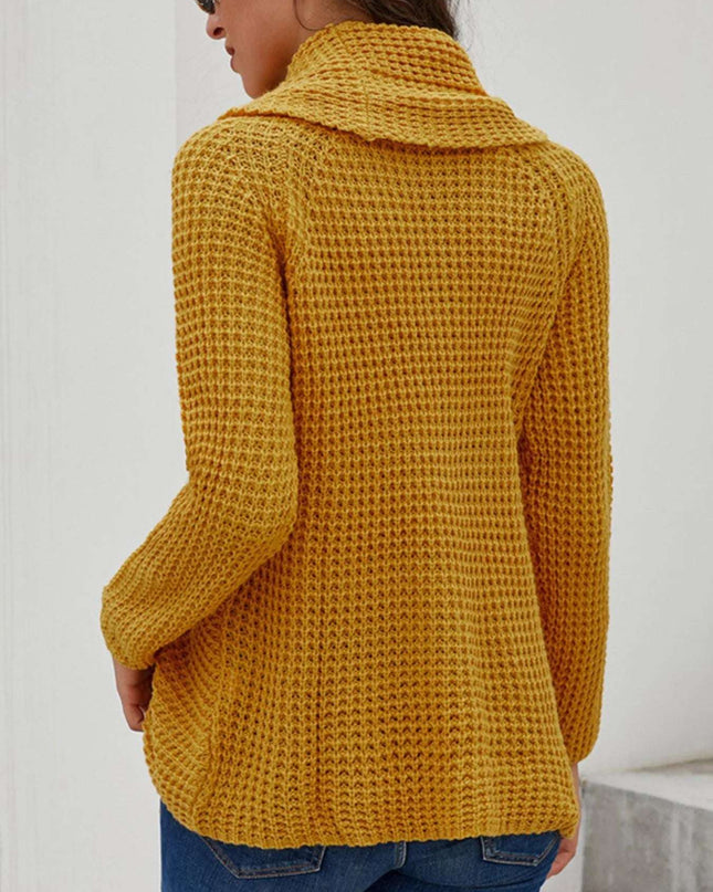 Full Size Texture Turtleneck Long Sleeve Sweater Plus Size