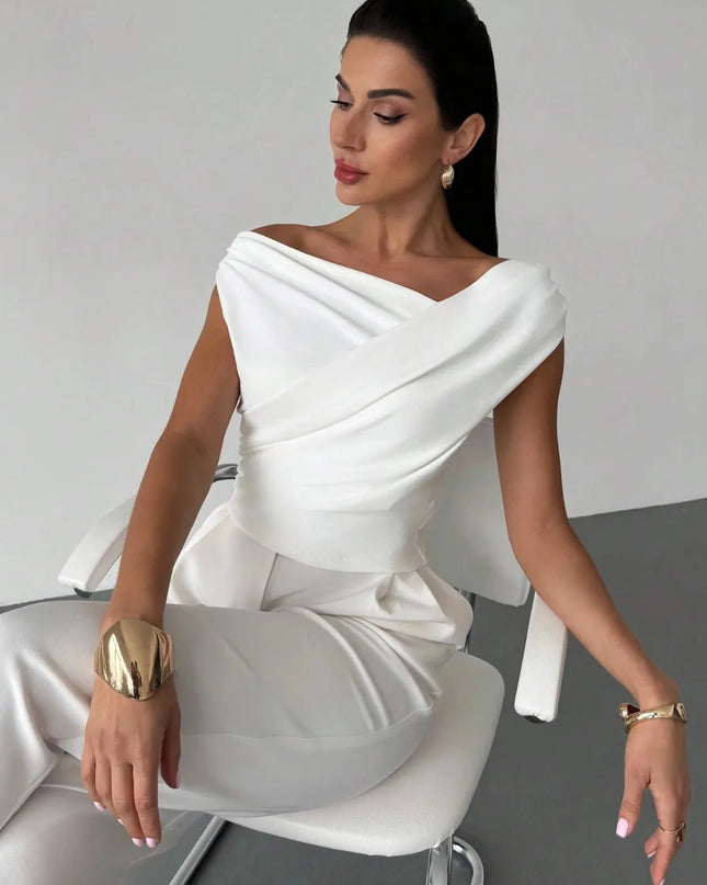 Asymmetrical Ruched Short Sleeve Top