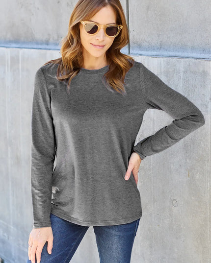 Basic Bae Full Size Round Neck Long Sleeve Top