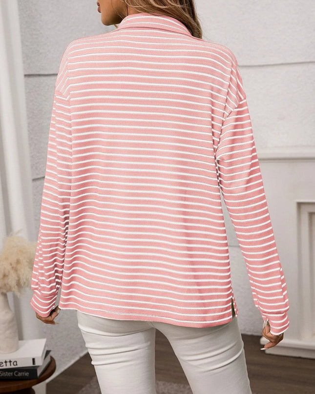 Striped Button Up Long Sleeve Shirt