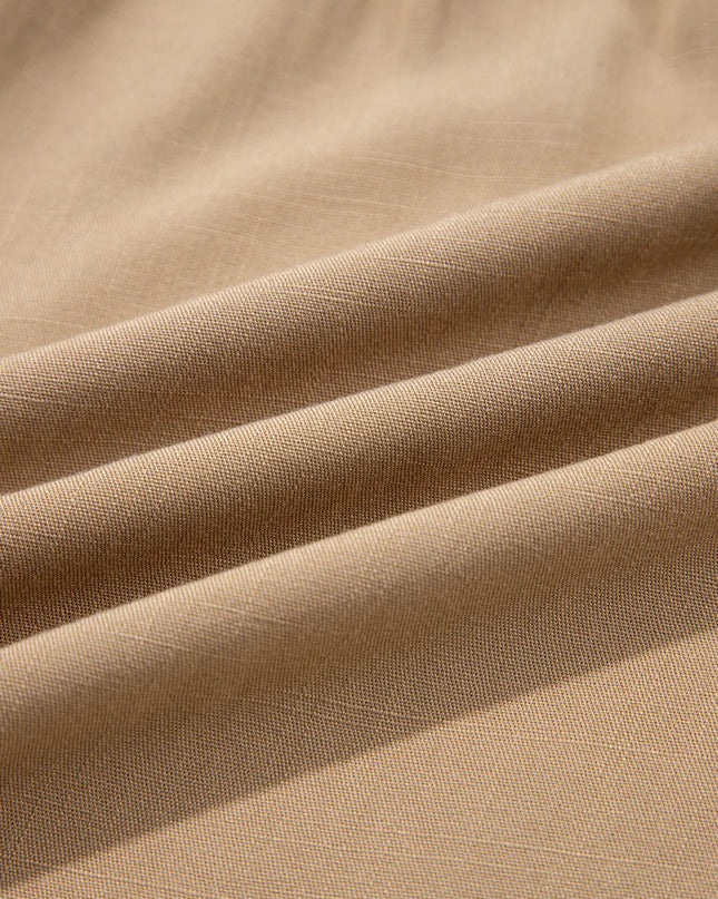 Waffle Patchwork Button Up Frayed Hem Shirt