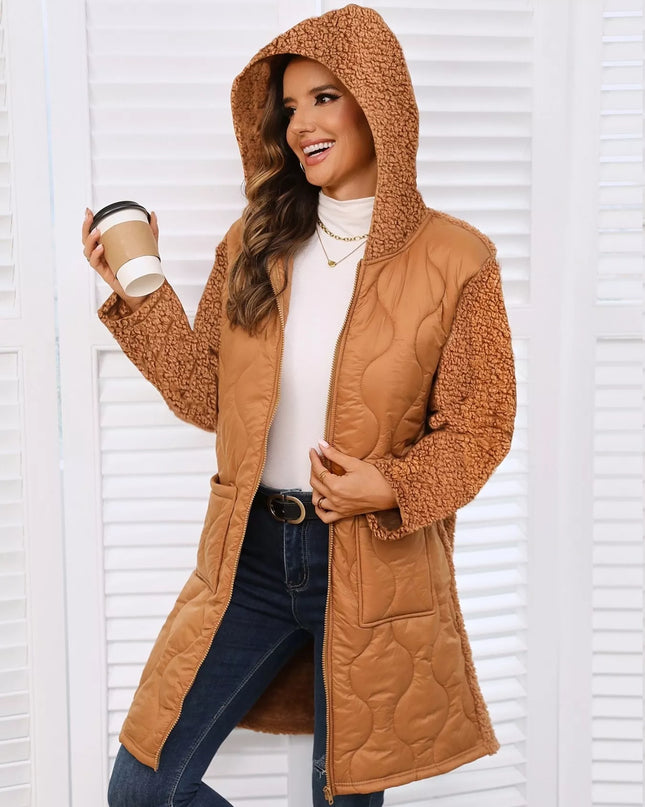 Zip Up Long Sleeve Hooded Outerwear